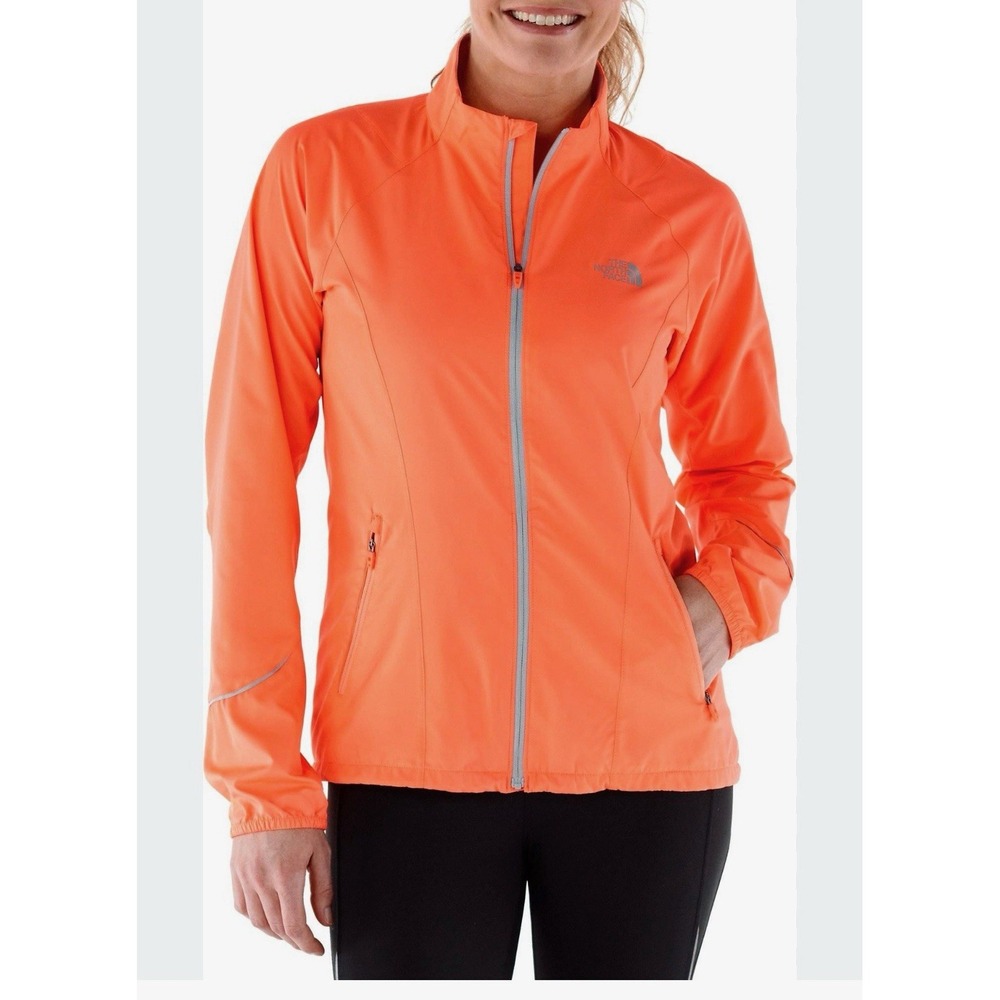 The North Face Running Windbreaker Jacket Neon Orange Women's size XS